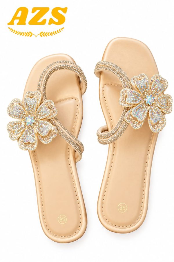 AZS Elegant Crystal Braided Slide Sandal  212 - Image 2