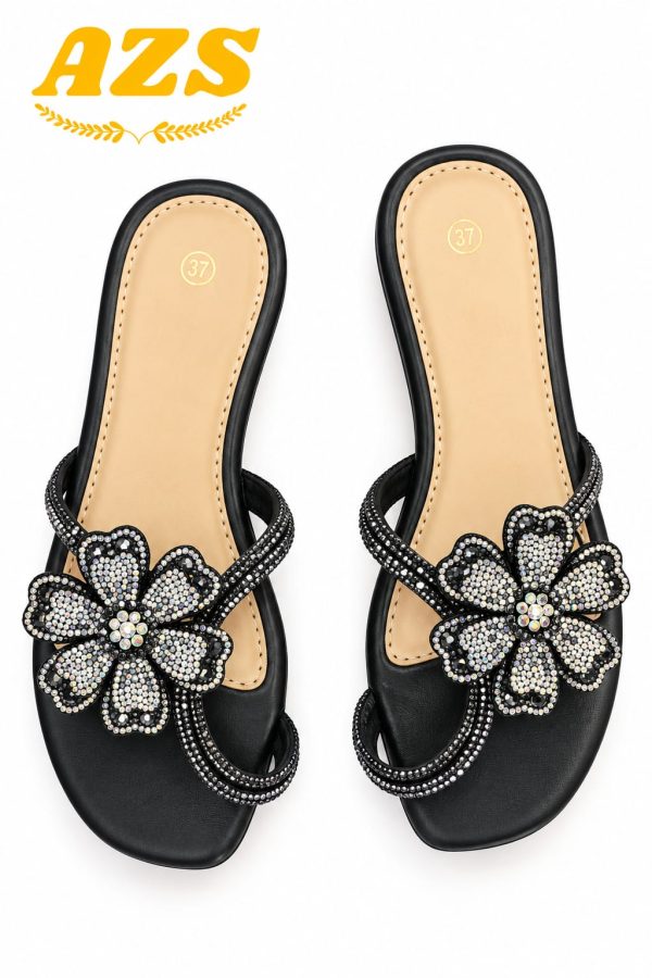 AZS Elegant Crystal Braided Slide Sandal  212 - Image 3