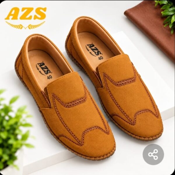 AZS Men's Tan Brown Casual Loafer Shoes 128 - Image 2